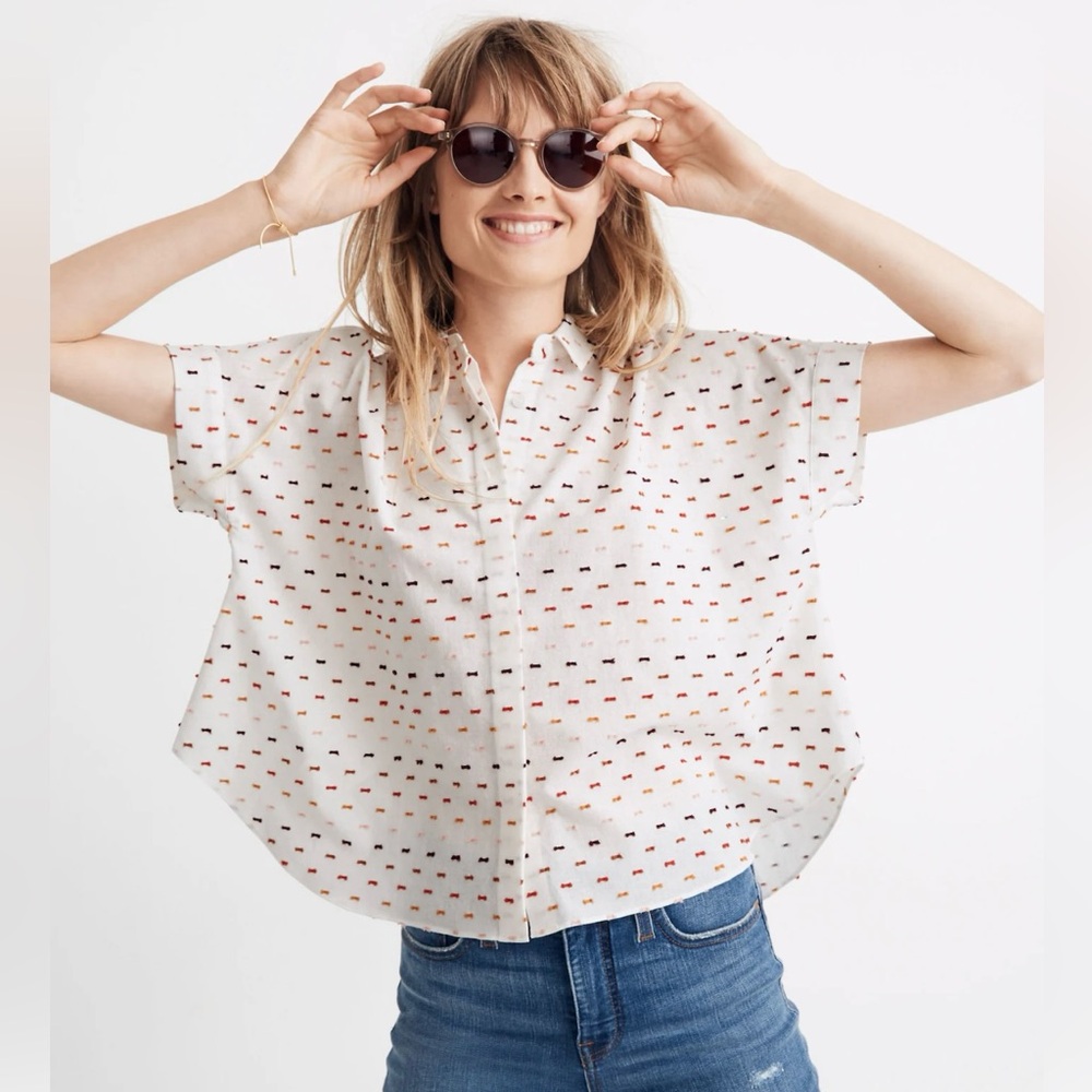 Madewell Hilltop Shirt in Rainbow Clipdot, Small